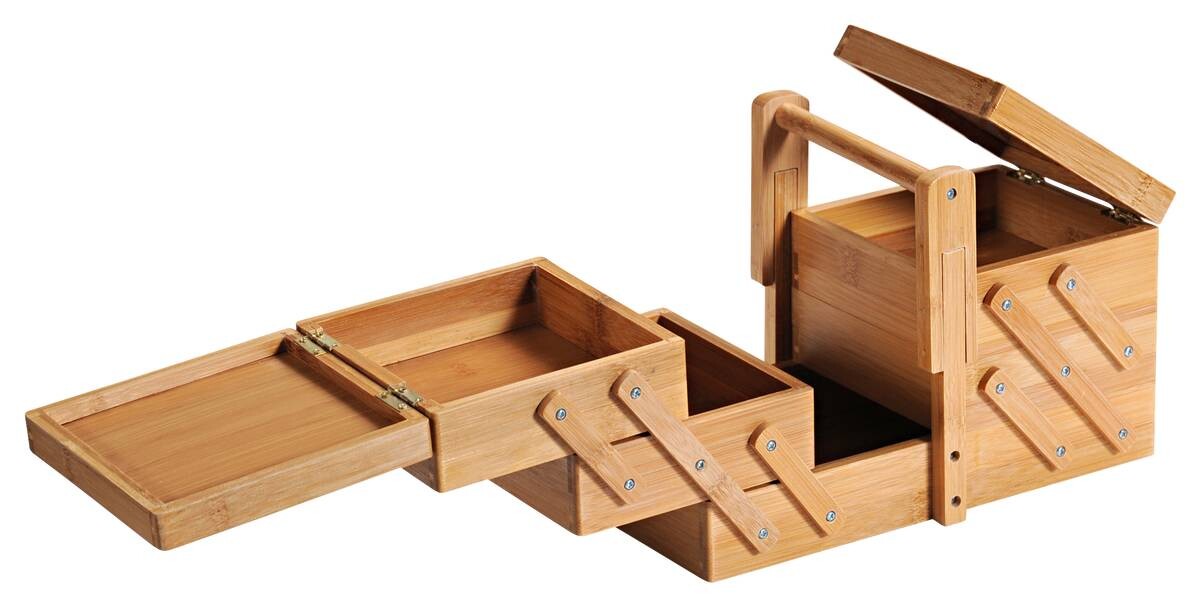 Kesper Nähkästchen braun Bambus B/H/T: ca. 29x19x16,5 cm