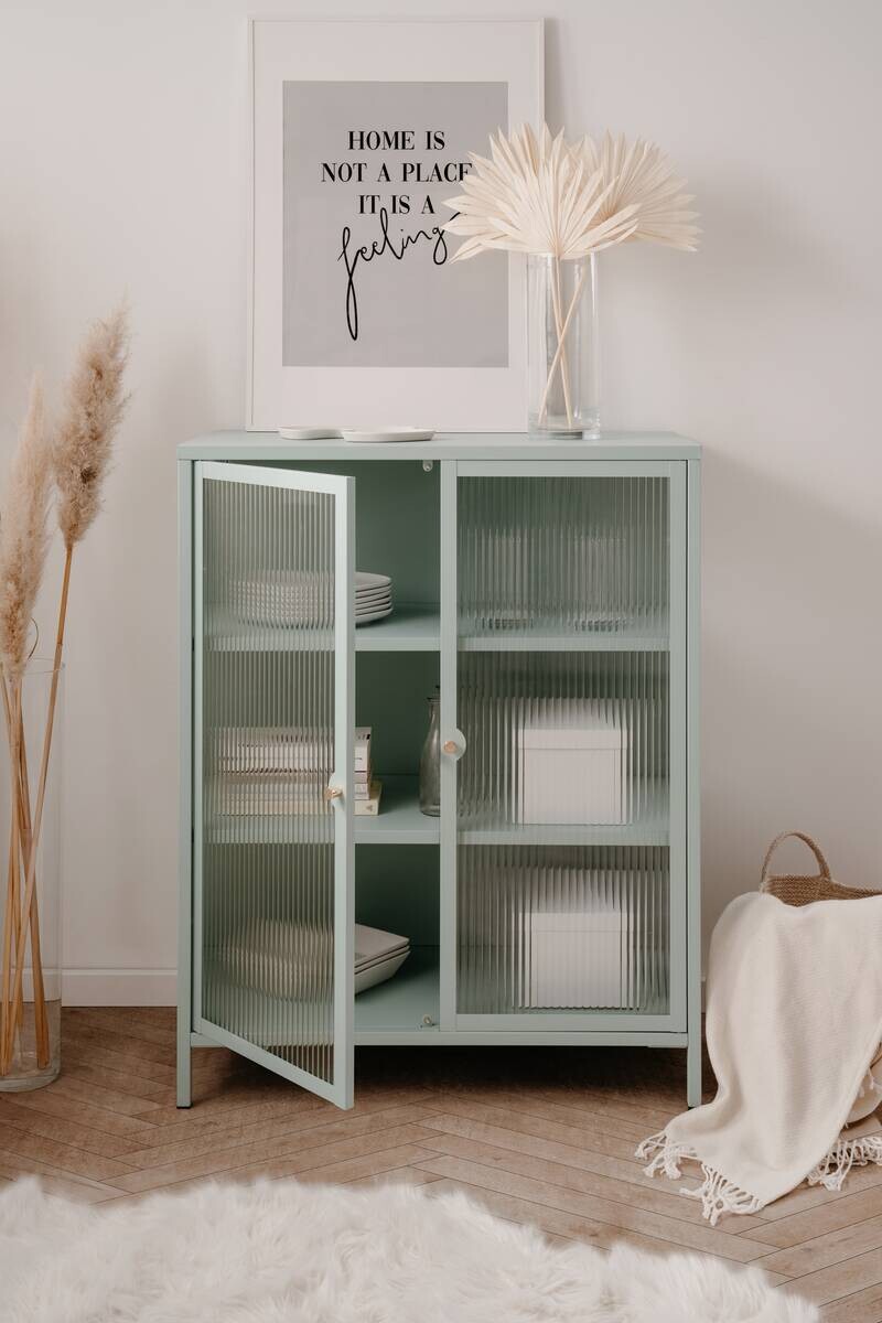 Vitrine Milton mint B/H/T: ca. 80x102x40 cm