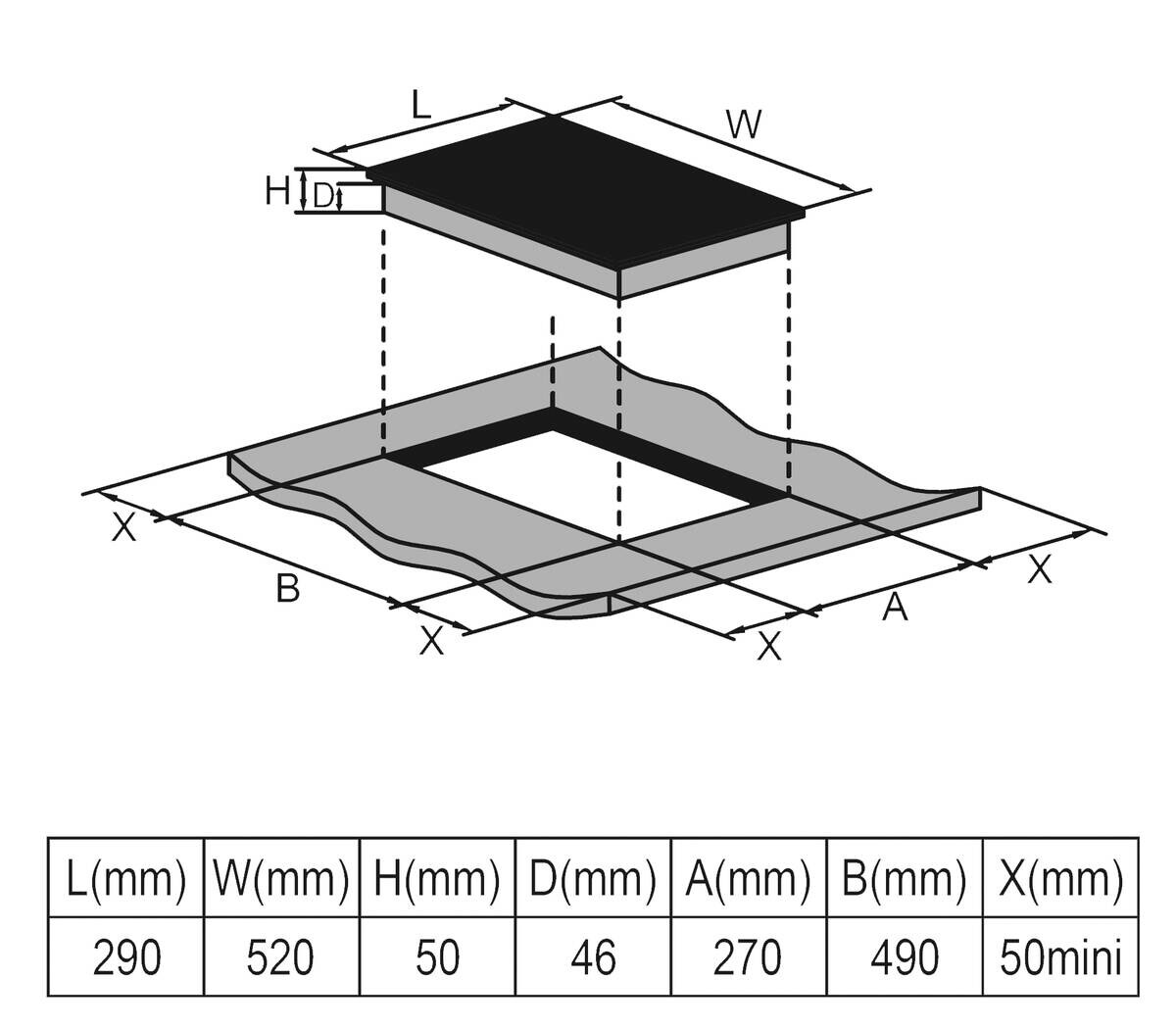 PKM Glaskeramikkochfeld EB-GK-2TCG B/H/T: ca. 29x5,1x52 cm