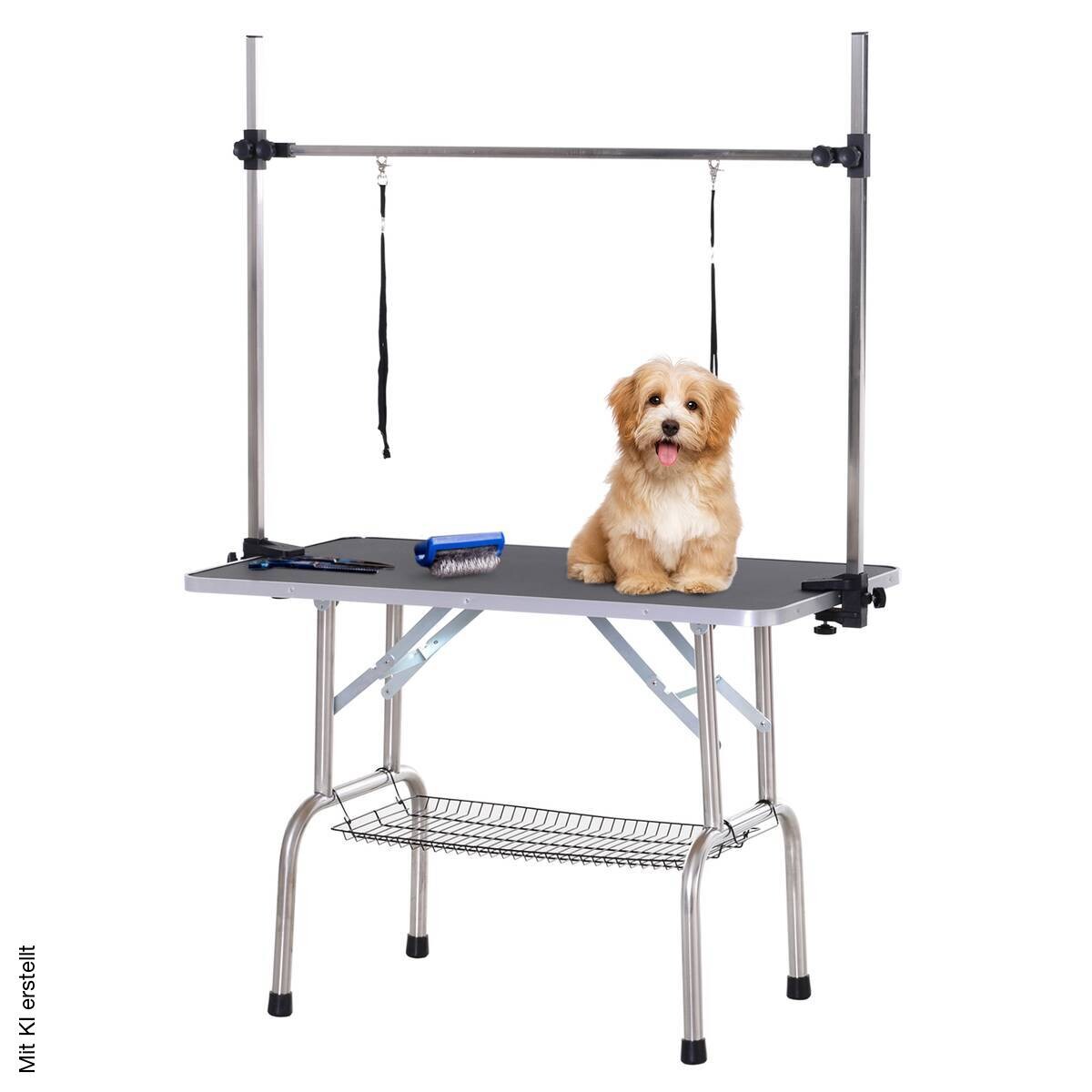 PawHut Hundetrimmtisch schwarz Gummi B/H/L: ca. 60x170x107 cm