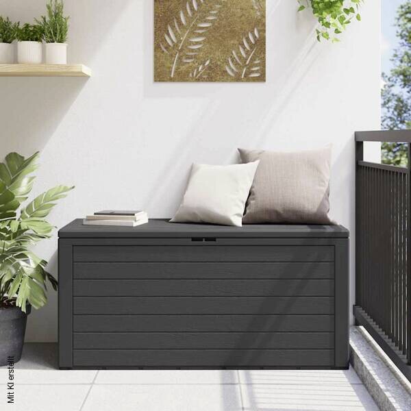 vidaXL Aufbewahrungsbox anthrazit Kunststoff B/H/T/L: ca. 44x55x44x116 cm