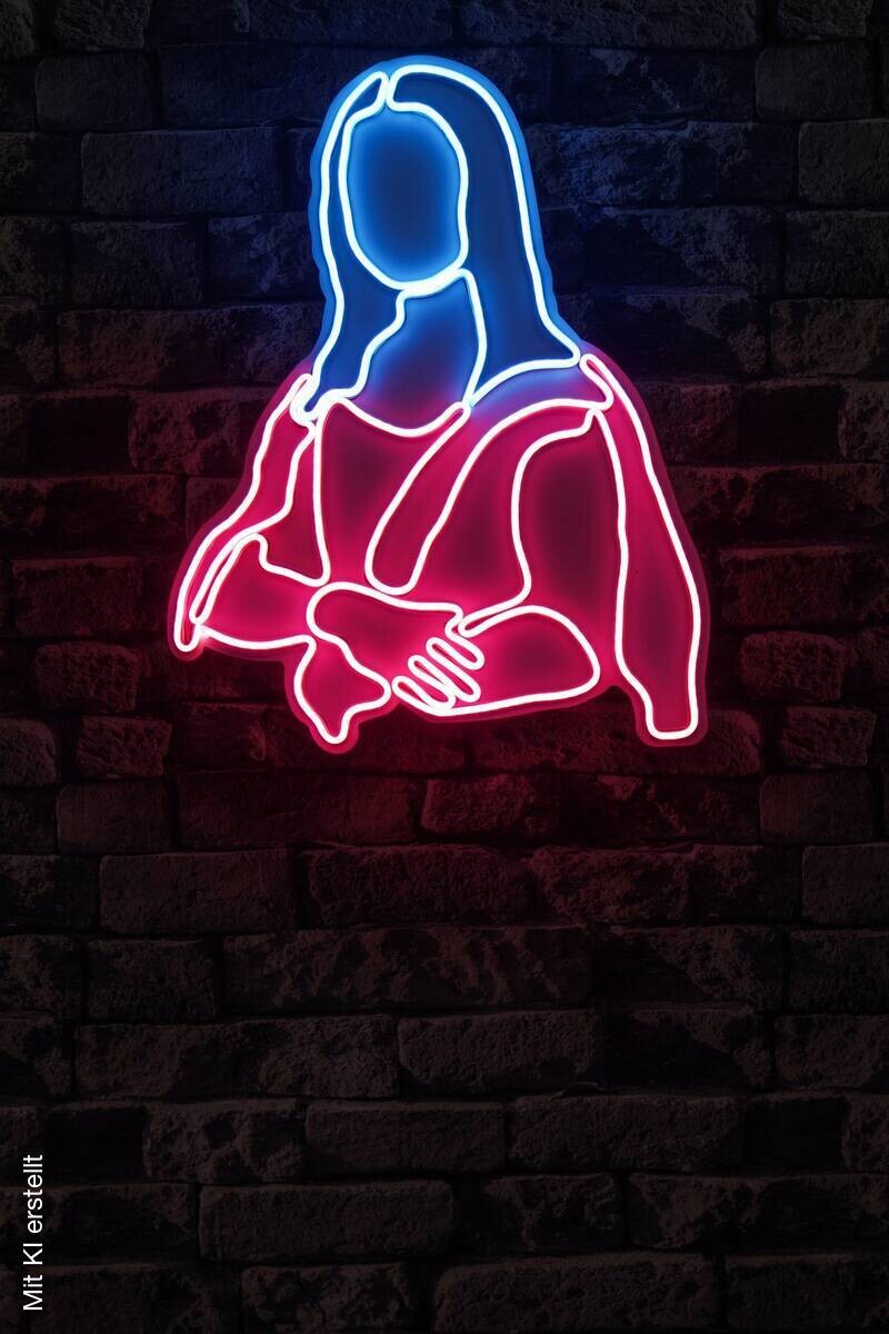Opviq LED-Wandleuchte rosa blau PVC B/H/T/L: ca. 40x51x3x40 cm