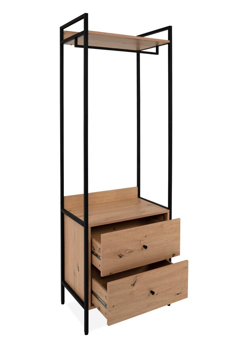 Garderobe Dhaka Eiche Nachbildung schwarz B/H/T: ca. 64x190x40 cm