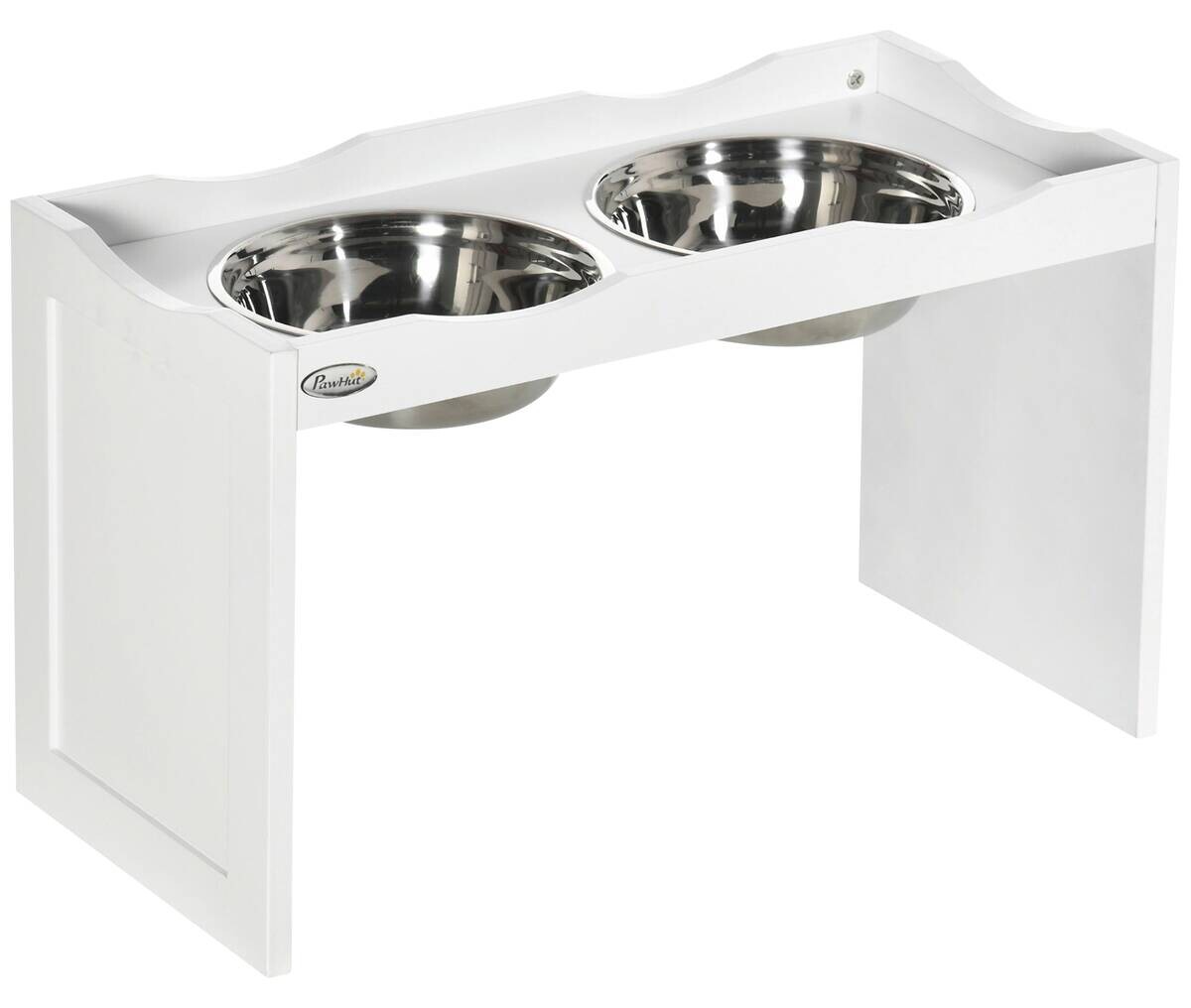 PawHut Hundenapf weiß Edelstahl B/H/L: ca. 30x38x63 cm