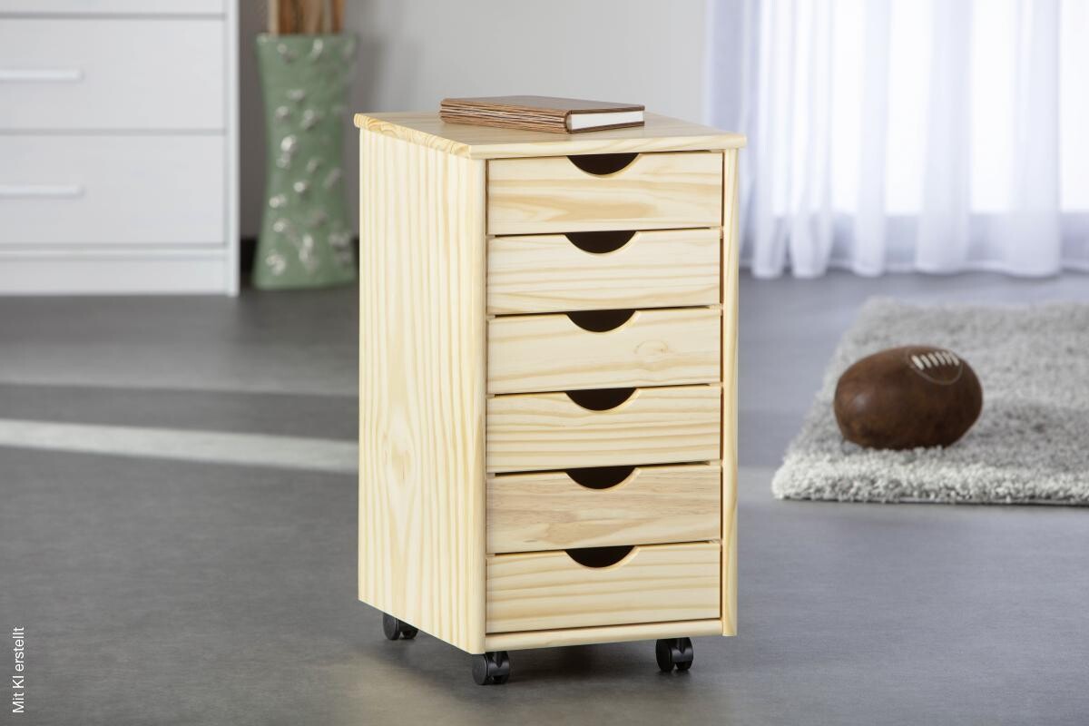 Rollcontainer Nils natur B/H/T: ca. 35x65x40 cm