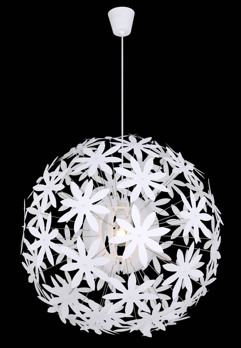GLOBO Pendelleuchte 15024 weiß Kunststoff H/D: ca. 150x60 cm E27 1 Brennstellen