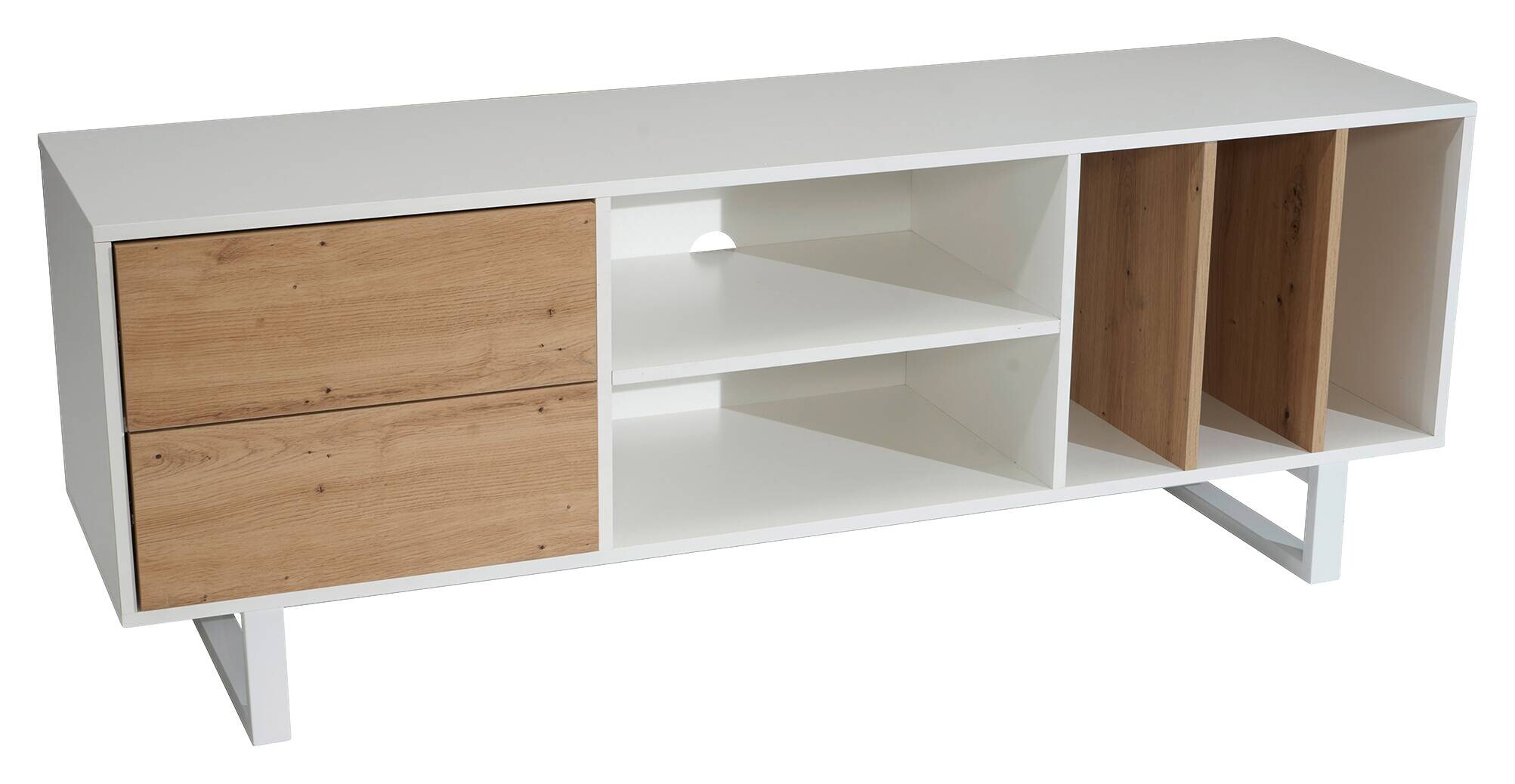 Lowboard weiß Eiche Optik B/H/T: ca. 150x55x40 cm