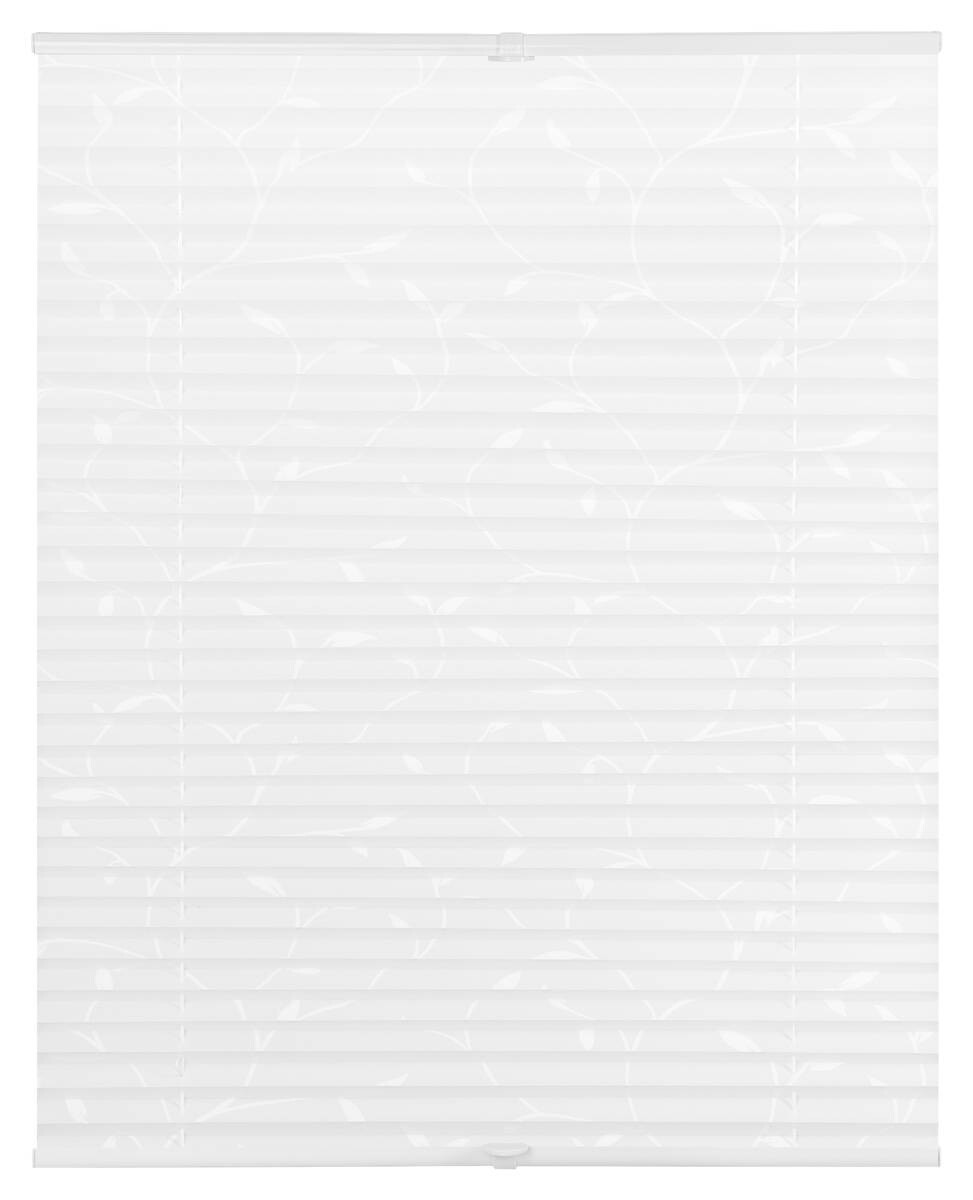 LICHTBLICK Spannplissee Pflanze weiß B/L: ca. 80x130 cm