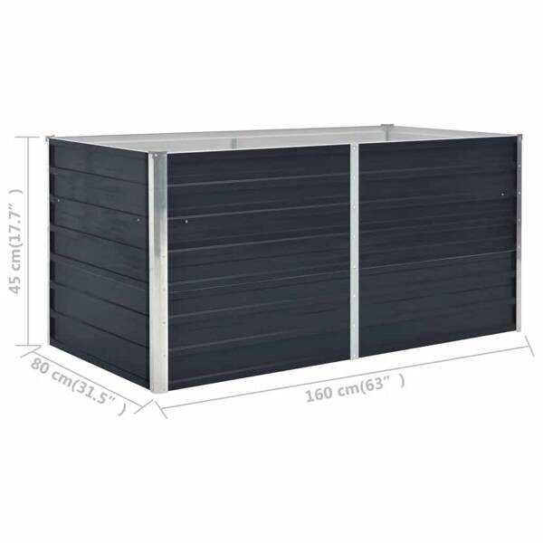 Hochbeet anthrazit Metall B/H/L: ca. 80x45x160 cm