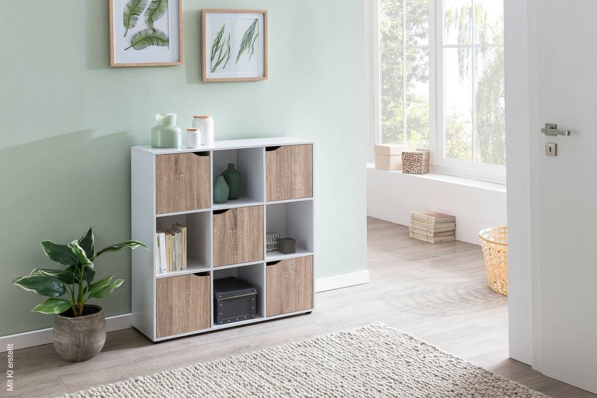 Sideboard weiß Eiche Sonoma Nachbildung B/H/T: ca. 89x91x29 cm