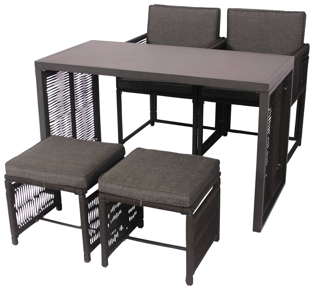 POCOline Balkonset Stone schwarz Stahl