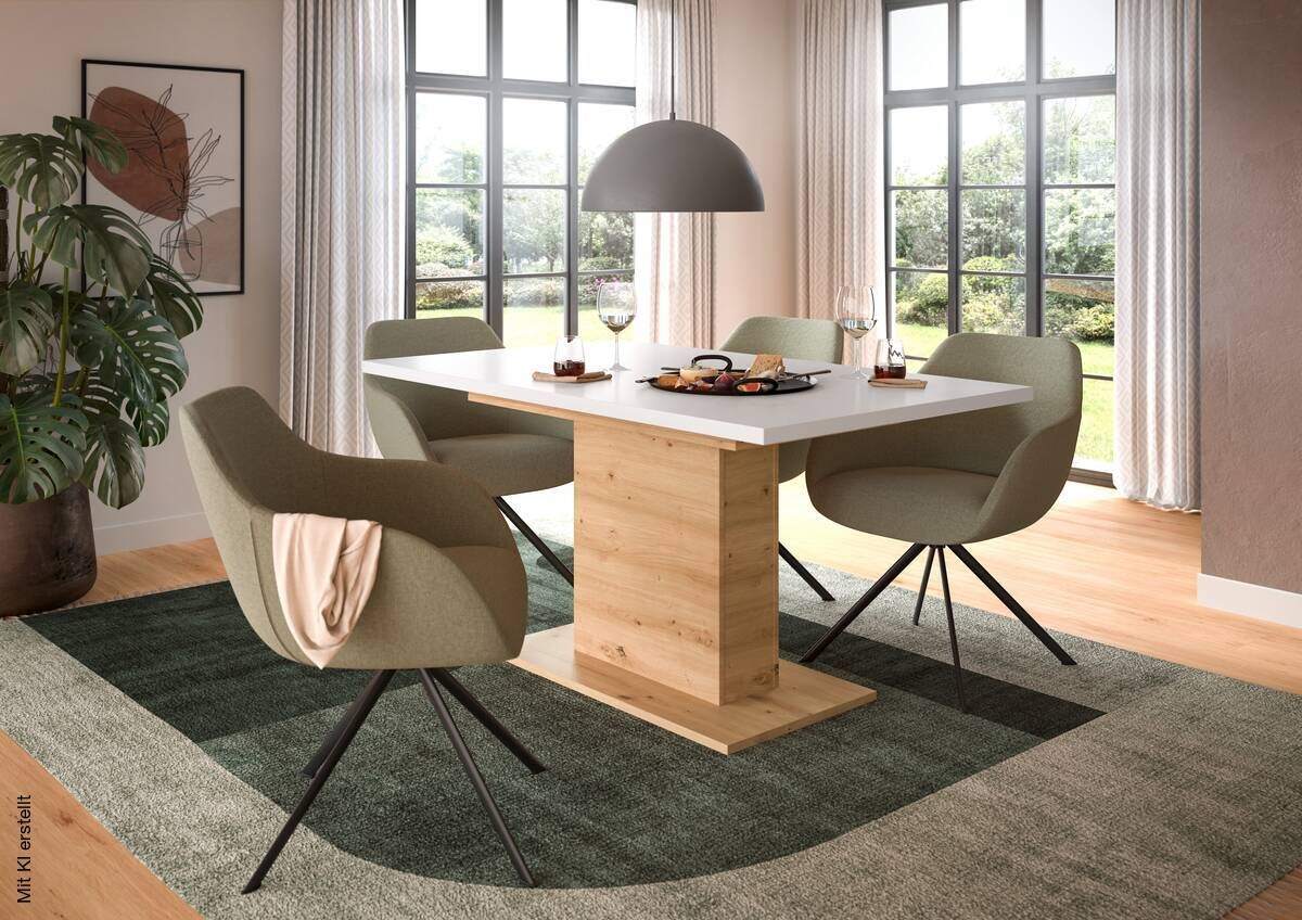 Esstisch MOTION weiß Artisan Nachbildung B/H/T: ca. 150x76x90 cm