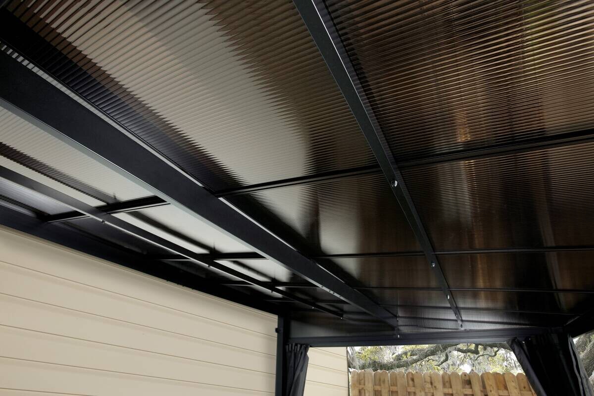 Sojag Terrassenüberdachung St. Barth anthrazit Aluminium B/H/T: ca. 424x240x296 cm