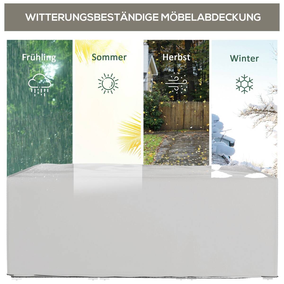 Outsunny Gartenmöbel-Abdeckung grau Polyester B/H/L: ca. 140x80x210 cm