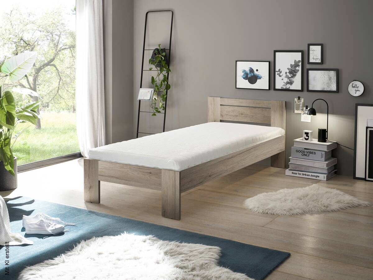 Futonbett Cannes Eiche San-Remo Nachbildung Liegefläche B/L: ca. 90x200 cm