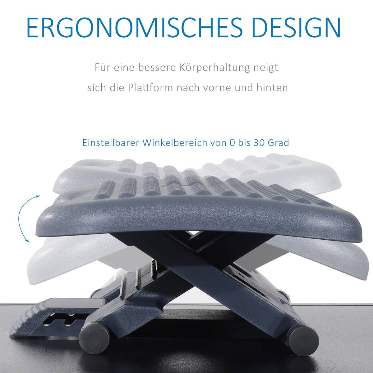 HOMCOM Fußstütze höhenverstellbar dunkelgrau
