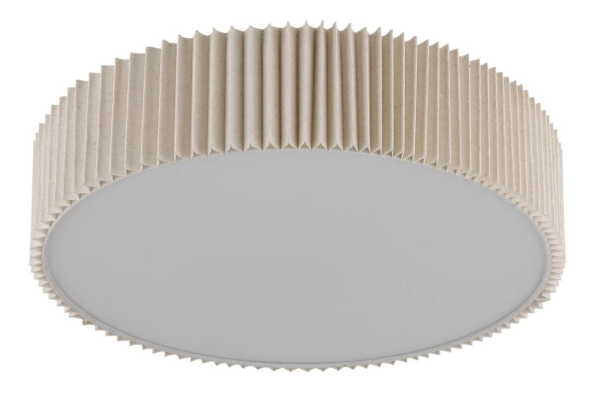 GLOBO Deckenleuchte Opal natur weiß Metall Textil Kunststoff H/D: ca. 13x53 cm E27 4 Brennstellen