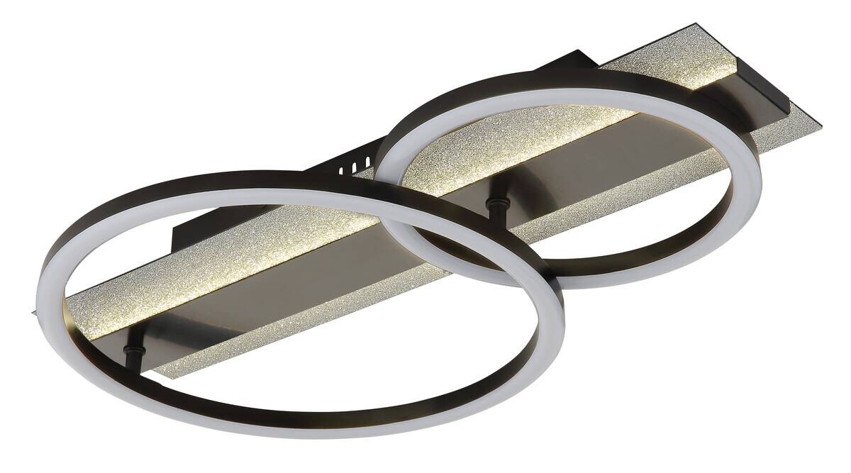 GLOBO Deckenventilator schwarz Metall Edelstahl Kunststoff B/H/L: ca. 10x52,5x32 cm
