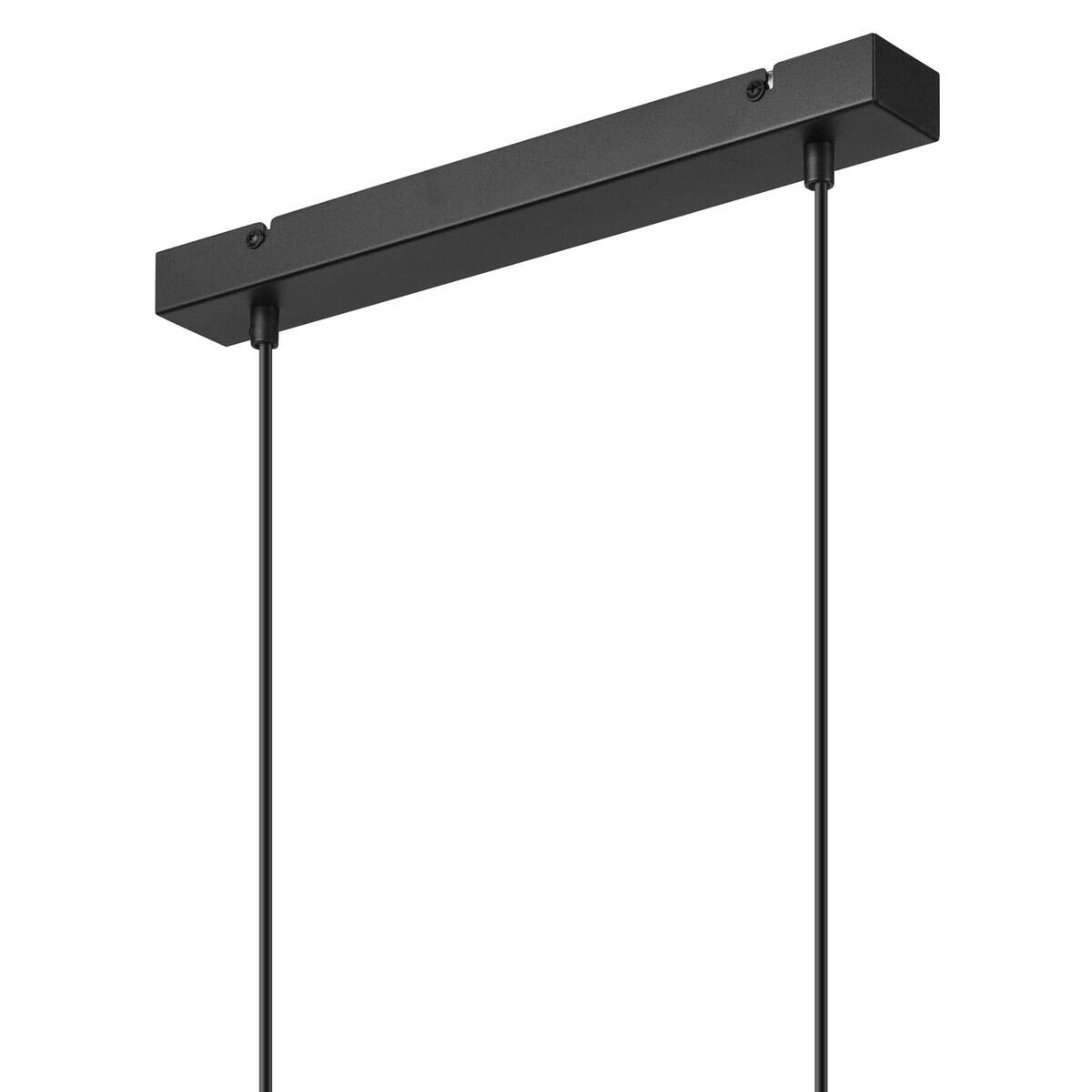 Lamkur Pendelleuchte schwarz Stahl Holz B/H/L: ca. 13x82x48 cm E27 2 Brennstellen