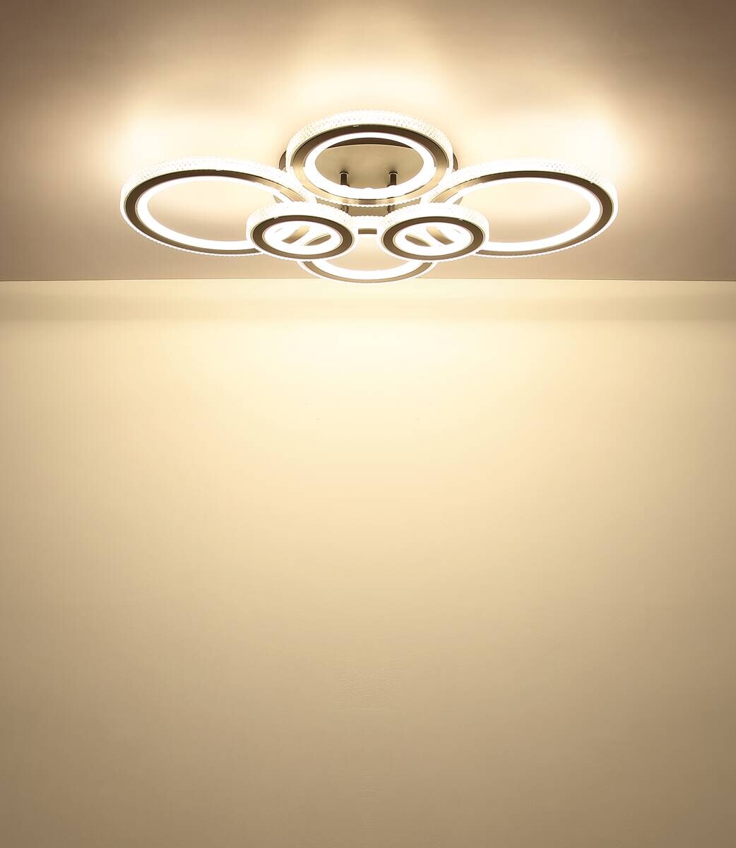 GLOBO LED-Deckenleuchte Kora schwarz Metall Kunststoff Acryl B/H/L: ca. 56x12x78 cm