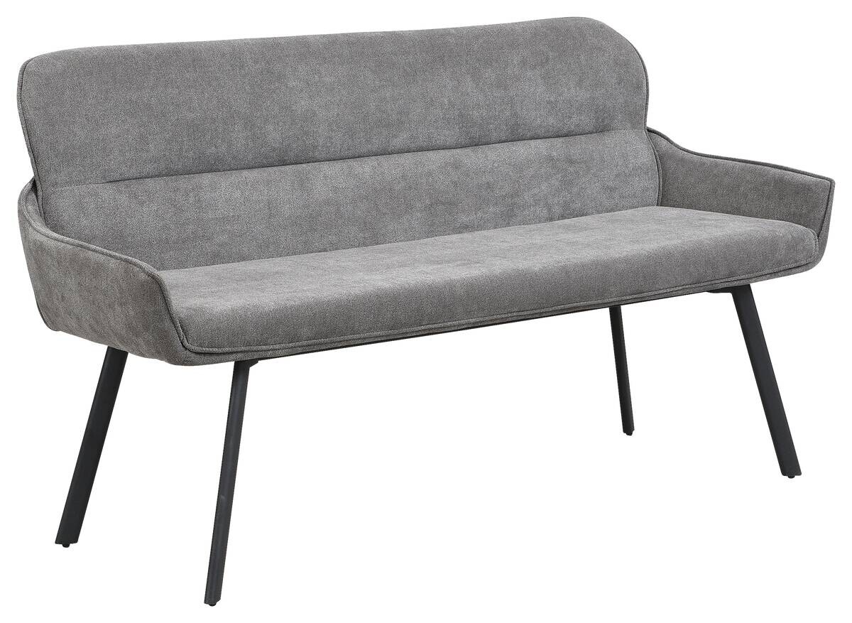 Sitzbank RICO schwarz grau Stoff Metall B/H/T: ca. 140x90x62 cm