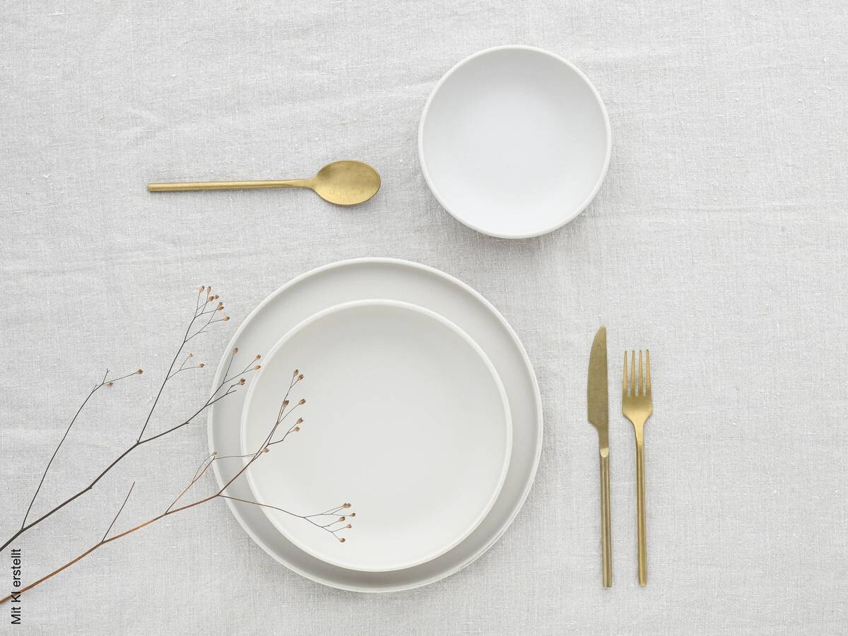 CreaTable Tafelservice Uno offwhite Steinzeug 12 tlg.