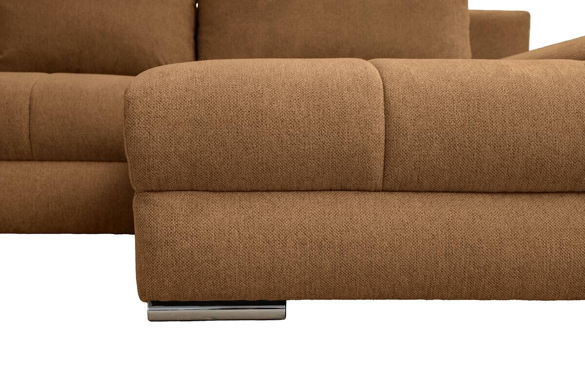 Ecksofa mit Bettfunktion und Bettkasten Lorenz ziegel Microfaser B/H/T: ca. 284x74x180 cm