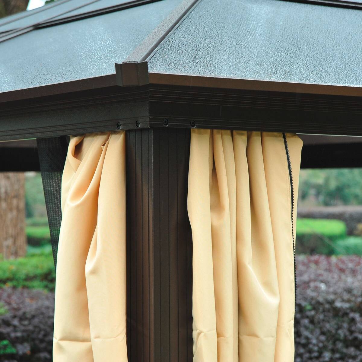 Outsunny Pavillon braun Aluminium B/H/L: ca. 360x265x420 cm