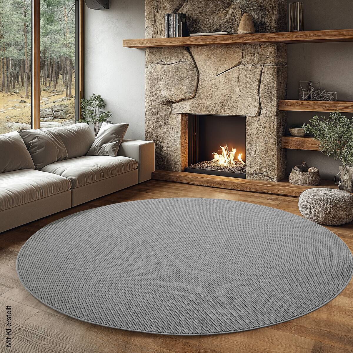 Ayyildiz Kurzflorteppich HELIX silber B/H/L: ca. 80x0,7x80 cm