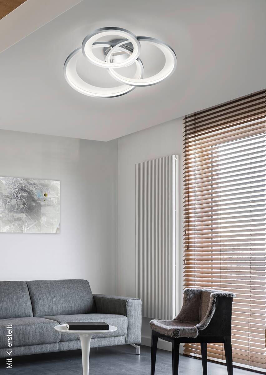 Reality LED-Deckenleuchte Granada weiß Chrom Metall B/H/L: ca. 71,5x10,5x63,5 cm