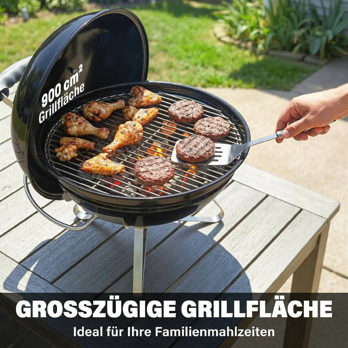 Outsunny Grill Edelstahl B/H/L: ca. 41x44x41 cm