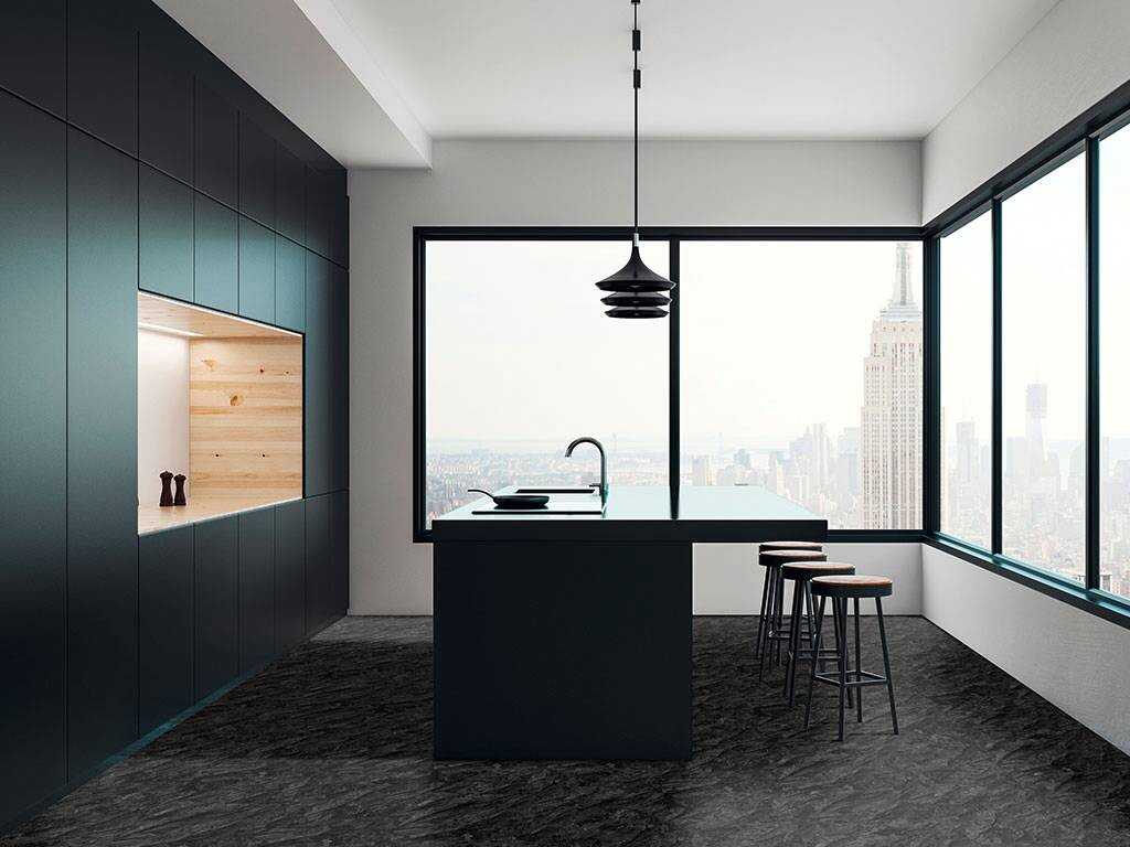 Vinylfliese Black Slate, ca. 1,045 m² im Paket B/L: ca. 45,72x45,72 cm