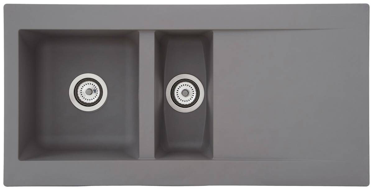 Respekta Einbauspüle Denver 1,5 100 x 50 G Beton grau Mineralite B/H/T: ca. 100x20x50 cm