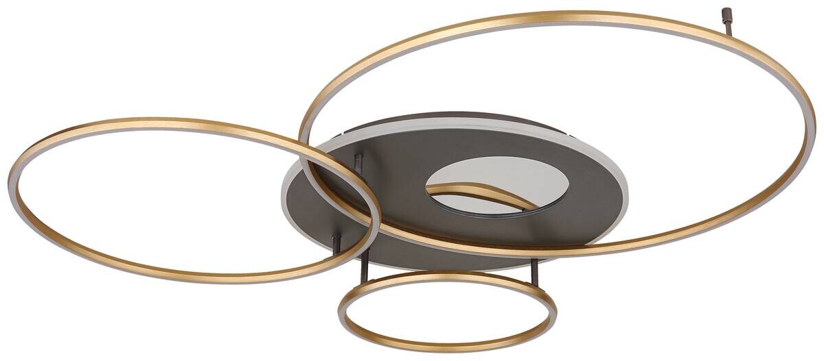 Deckenleuchte Invertina gold Alu Kunststoff Acryl B/H/L: ca. 105,3x13x126,4 cm 1 Brennstellen