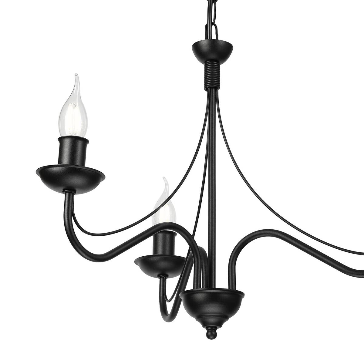 Lamkur Pendelleuchte schwarz Stahl B/H/L: ca. 53x71x53 cm E14 3 Brennstellen
