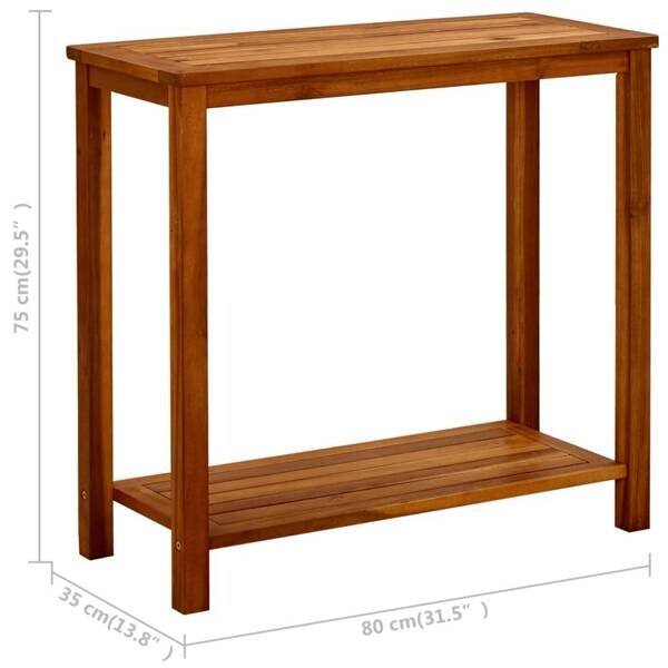 vidaXL Konsolentisch braun Akazie B/H/L: ca. 35x75x80 cm