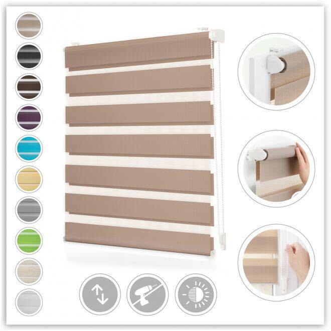 LICHTBLICK Doppelrollo Duo taupe B/L: ca. 120x150 cm