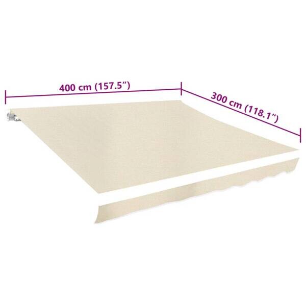 vidaXL Markisenstoff creme B/L: ca. 295x380 cm