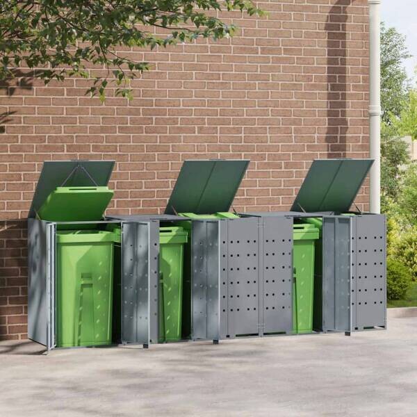 vidaXL Mülltonnenbox grau