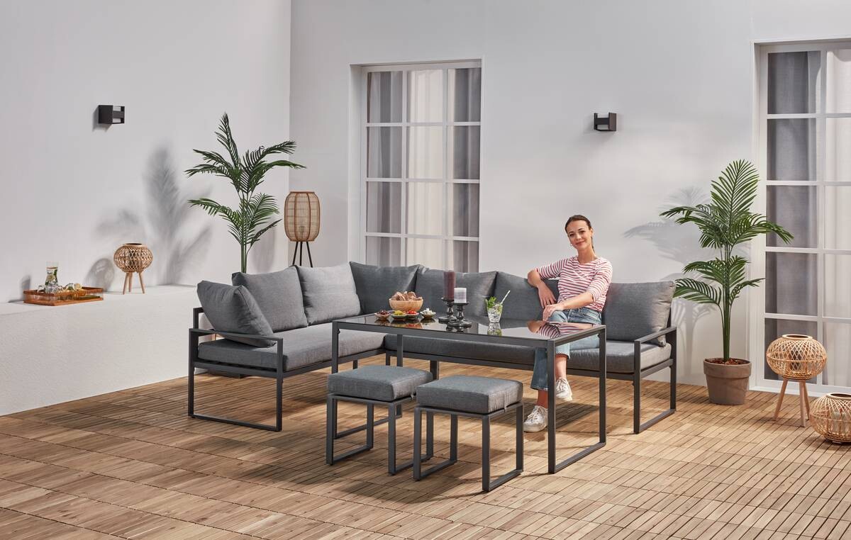 POCOline Loungeset Madrid anthrazit Stahl