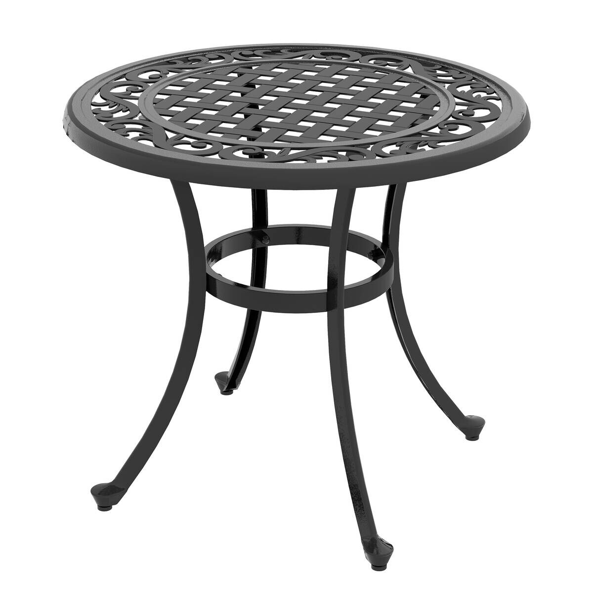 Outsunny Gartentisch schwarz Aluminium B/H/L: ca. 60x60x53 cm