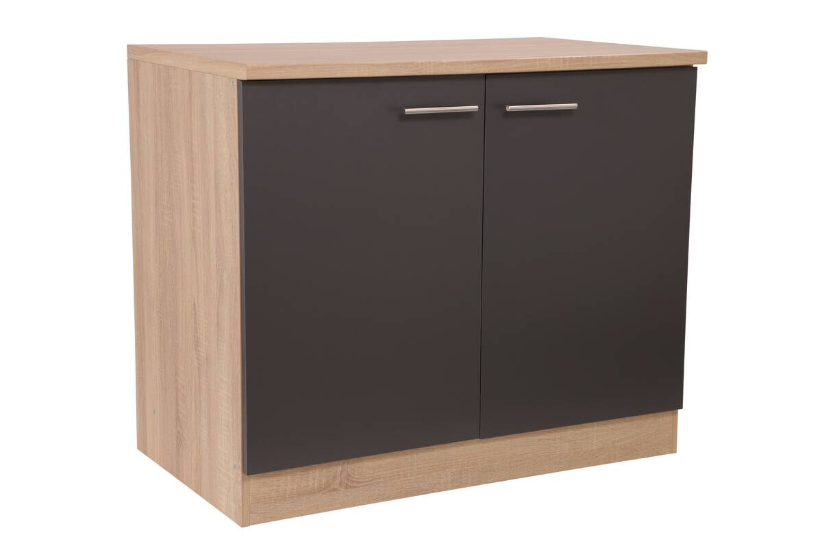 Spülenunterschrank Merle grau B/H/T: ca. 100x85x60 cm