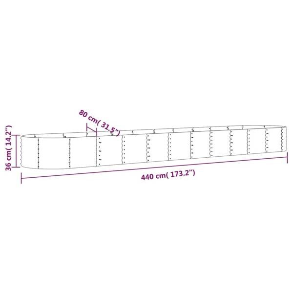 Hochbeet grau Stahl B/H/L: ca. 440x36x440 cm