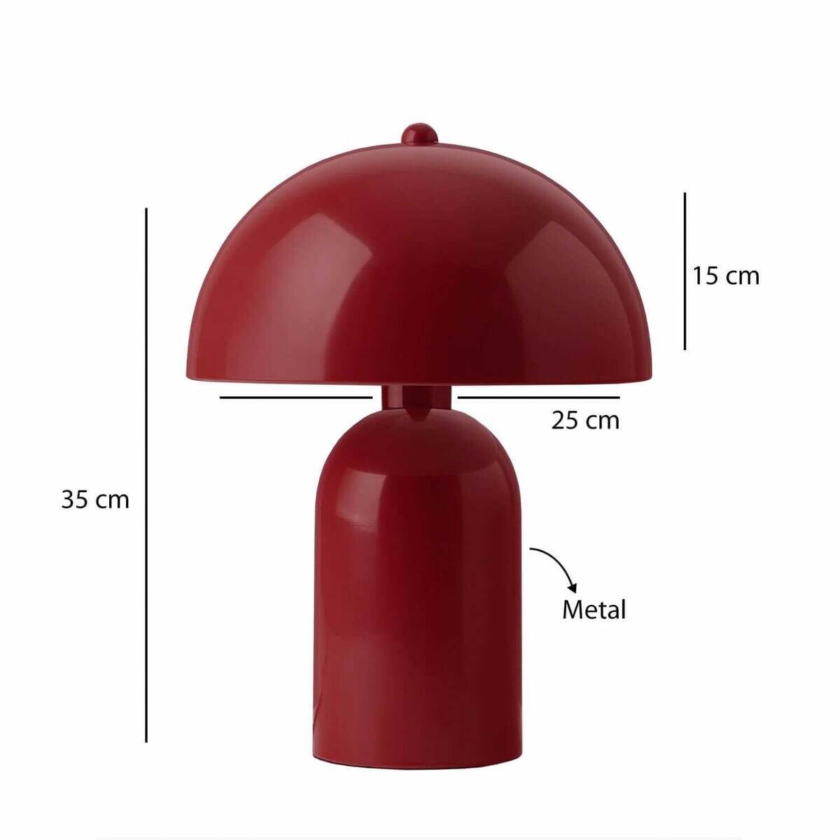 Opviq Tischleuchte rot B/H/T: ca. 25x35x25 cm E27 1 Brennstellen
