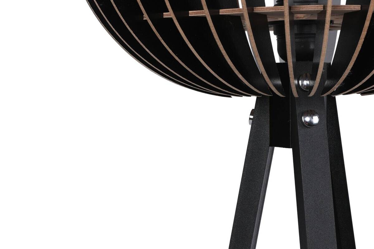 Opviq Stehleuchte schwarz MDF B/H/T/L/D: ca. 36x145x36x36x36 cm E27 1 Brennstellen