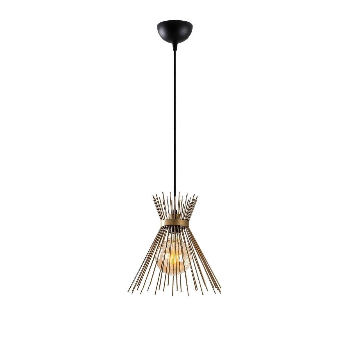 Opviq Pendelleuchte Kirpi schwarz Metall B/H/T/L/D: ca. 34x131x34x34x34 cm E27 1 Brennstellen