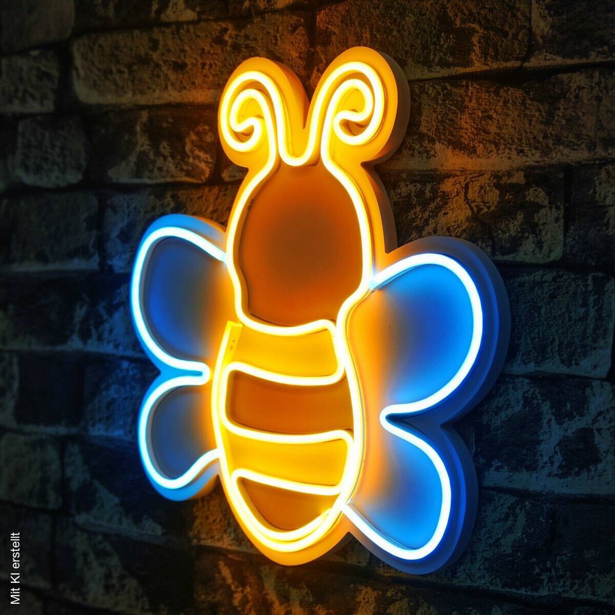 Opviq LED-Wandleuchte blau gelb PVC B/H/T/L: ca. 29x32x3x29 cm