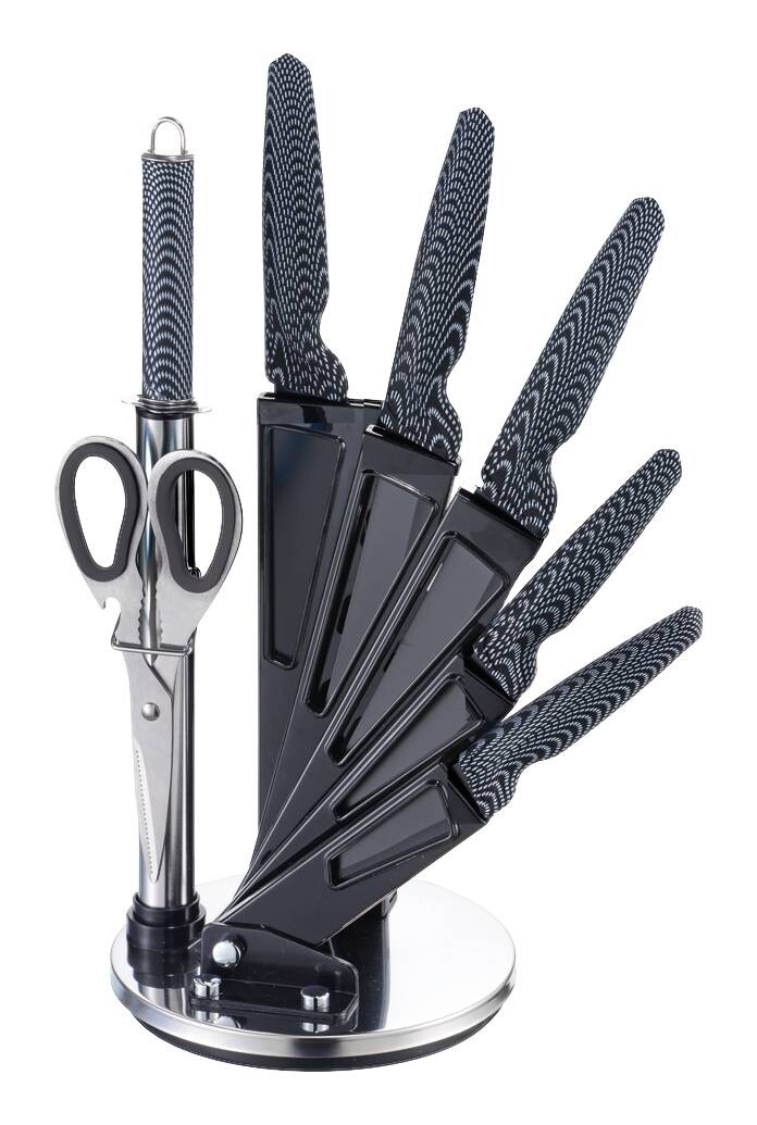 MICHELINO Messerset schwarz Edelstahl 8 tlg.