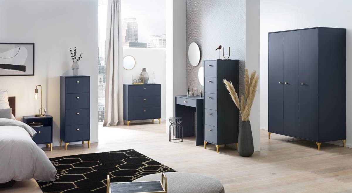 Kommode Alfa blau dunkel B/H/T: ca. 40,1x116,7x40 cm