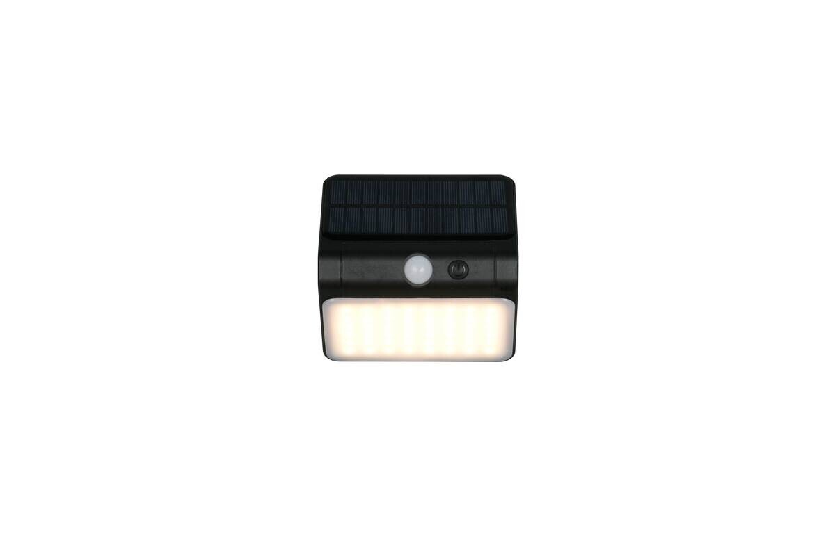 Solar-Außenwandleuchte schwarz B/H/T: ca. 12x12x7 cm